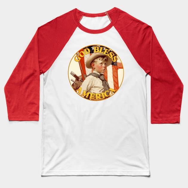 God Bless America with Boy Scout Baseball T-Shirt by Mythologica